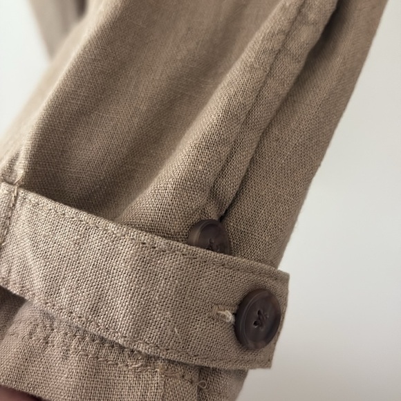 A New Day Linen Blend Cargo Pants Straight Leg Adjustable Ankle Size 14 Brown - Picture 2 of 15